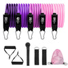 Fitness Resistance Bands Set Yoga 5 Tube Workout Bands Home Exercise Bands with Door Anchor Handles Ankle Straps Gym Equipment ATHLEXES