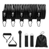 Fitness Resistance Bands Set Yoga 5 Tube Workout Bands Home Exercise Bands with Door Anchor Handles Ankle Straps Gym Equipment ATHLEXES