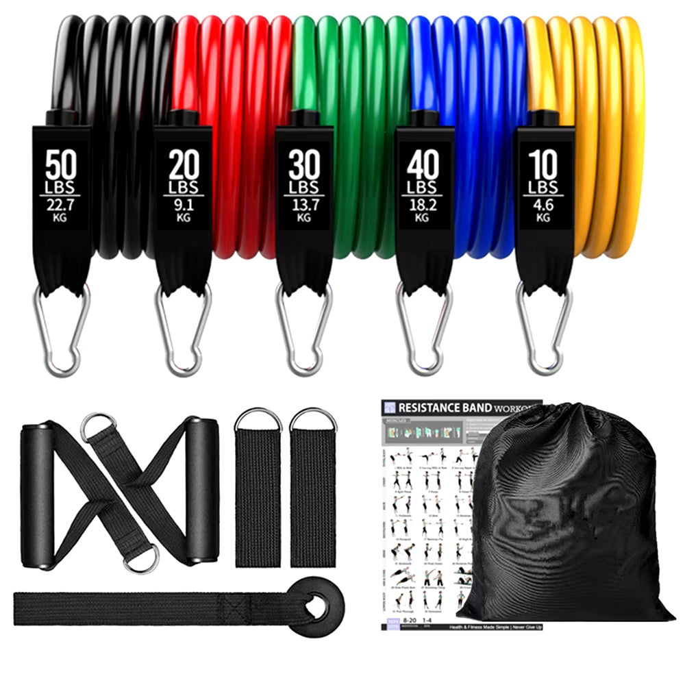 360Lbs Fitness Exercises Resistance Bands Set Elastic Tubes Pull Rope Yoga Band Training Workout Equipment for Home Gym Weight ATHLEXES