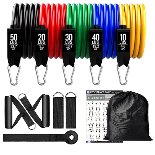 360Lbs Fitness Exercises Resistance Bands Set Elastic Tubes Pull Rope Yoga Band Training Workout Equipment for Home Gym Weight ATHLEXES