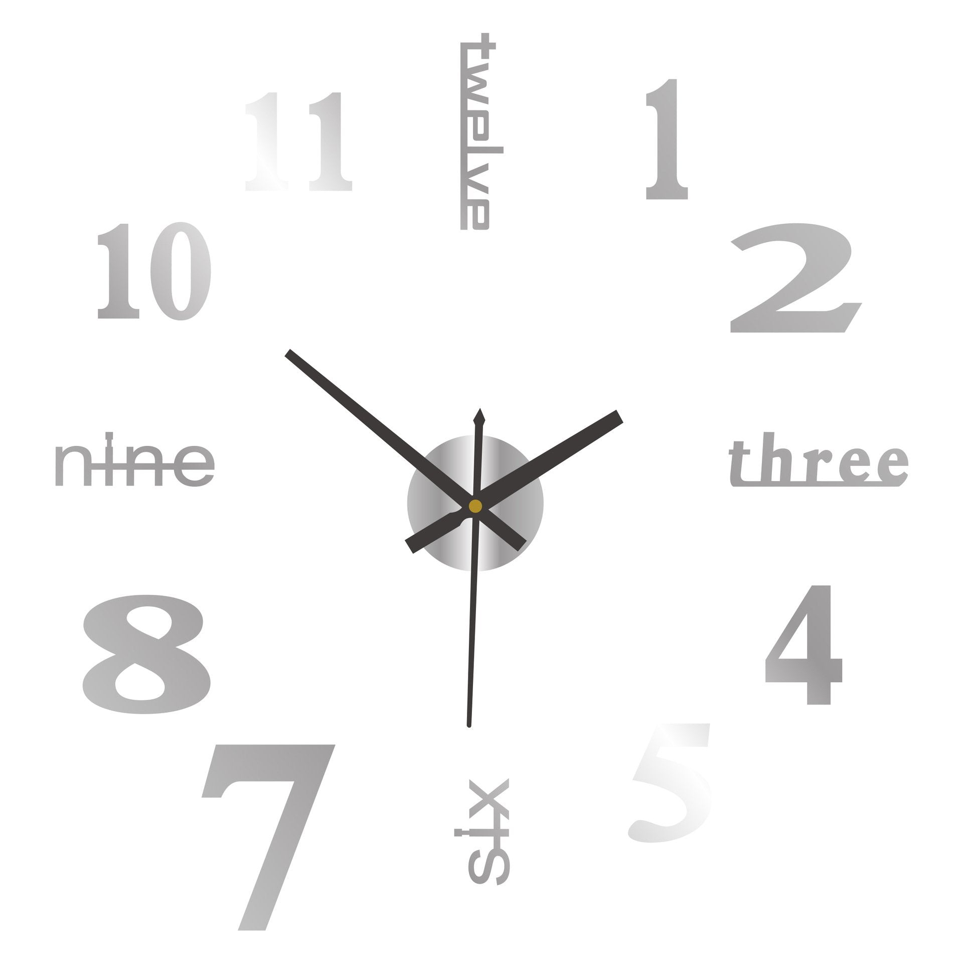 Artistry Time: 3D Wall Decal Decorative Clock ATHLEXES