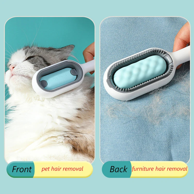 Double Sided Hair Removal Brushes for Cat Dog Pet Grooming Comb with Wipes Kitten Brush Gato Accesorios Artículos Para Mascotas ATHLEXES