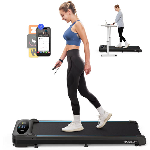 Walking Pad Treadmill under Desk 3In1 Home Gym Capacity 2.75HP Portable Magnetic Remote Control LED Display Non-Assembly ATHLEXES