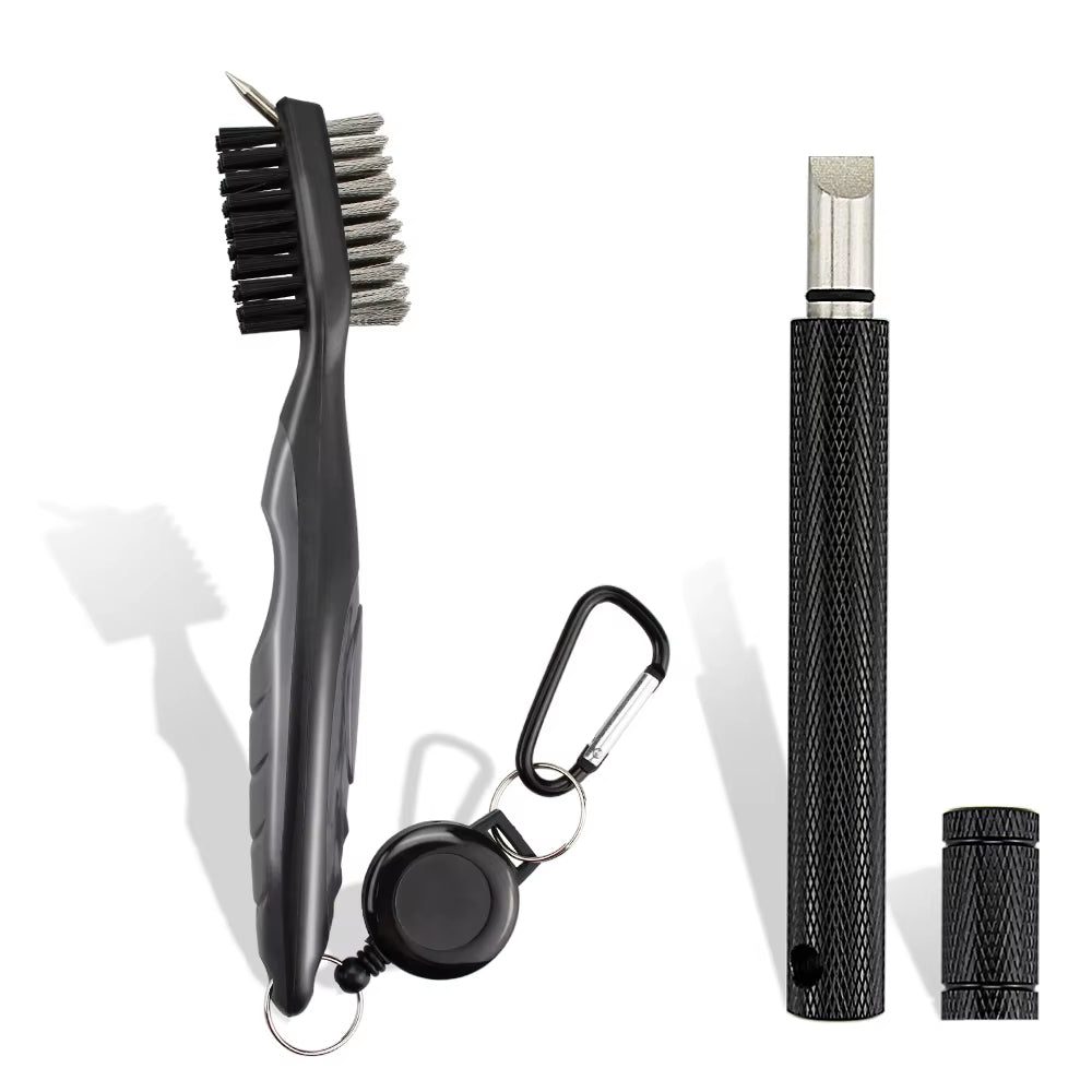 2Pcs/Set Golf Club Brush Golf Club Sharpener Grooving Tool Golf Putter Wedge Ball Groove Cleaner Kit Cleaning Tool Accessories ATHLEXES
