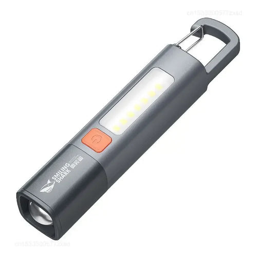 SMILING SHARK Outdoor Flashlight Strong Light Variable Focus with Floodlight Side Lights Mini Flashlight Lamp High Brightness ATHLEXES
