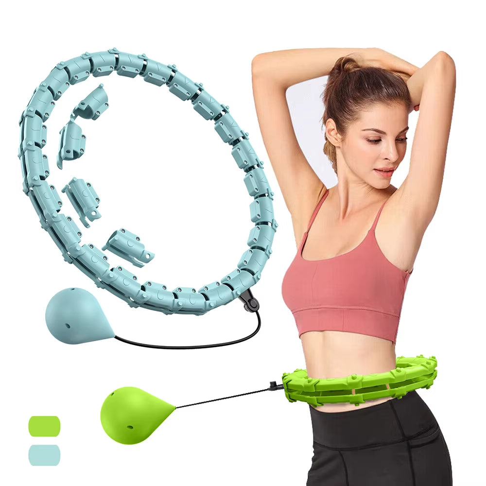 Weighted Adjustable Smart Hula Circle Sport Hoops Weight Loss Exercise Detachable Knots ATHLEXES