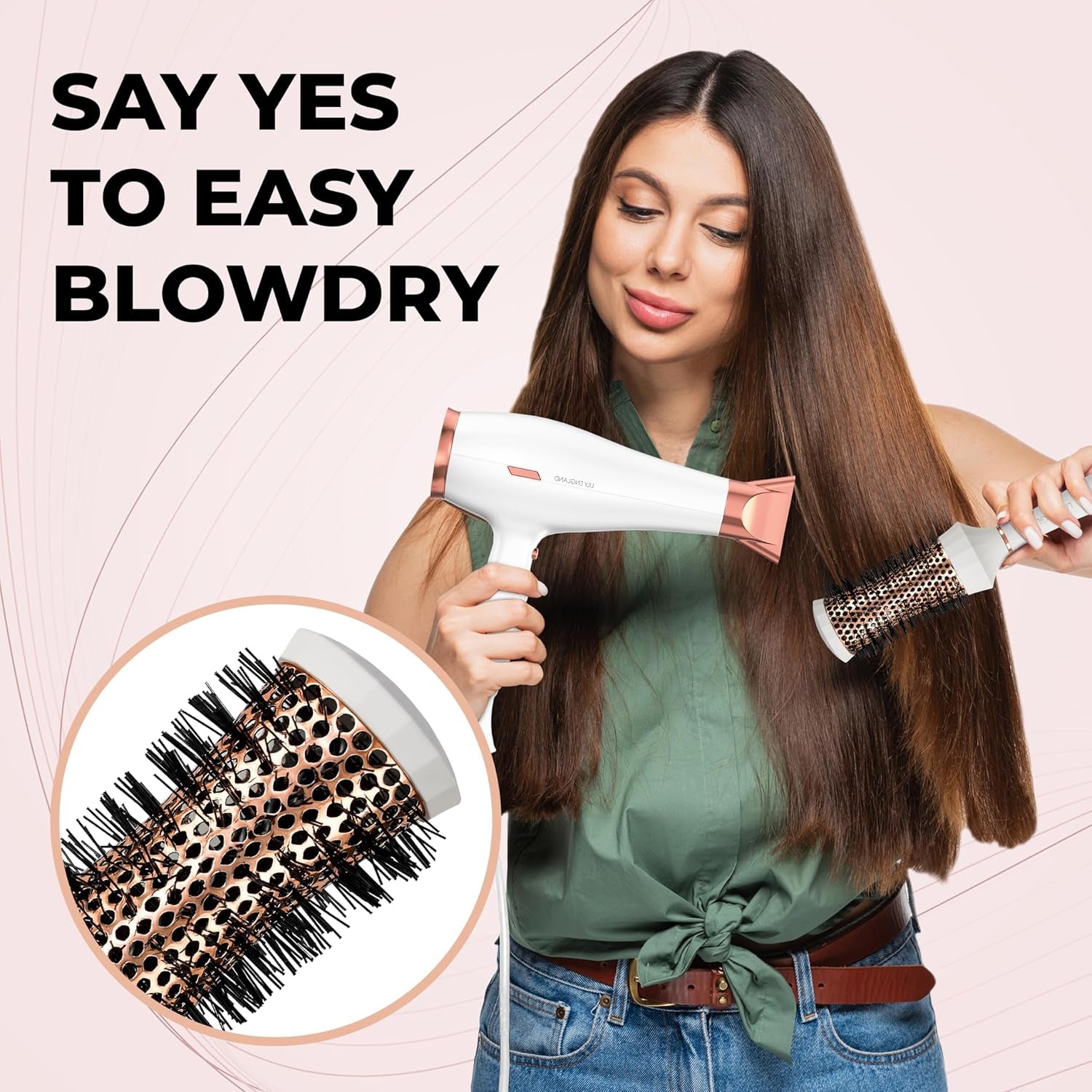 round Hair Brush Set, 4 Piece Professional Blow Dry Kit with 3 round Brushes and Comb for Styling, Beauty Gifts Sets for Women ATHLEXES