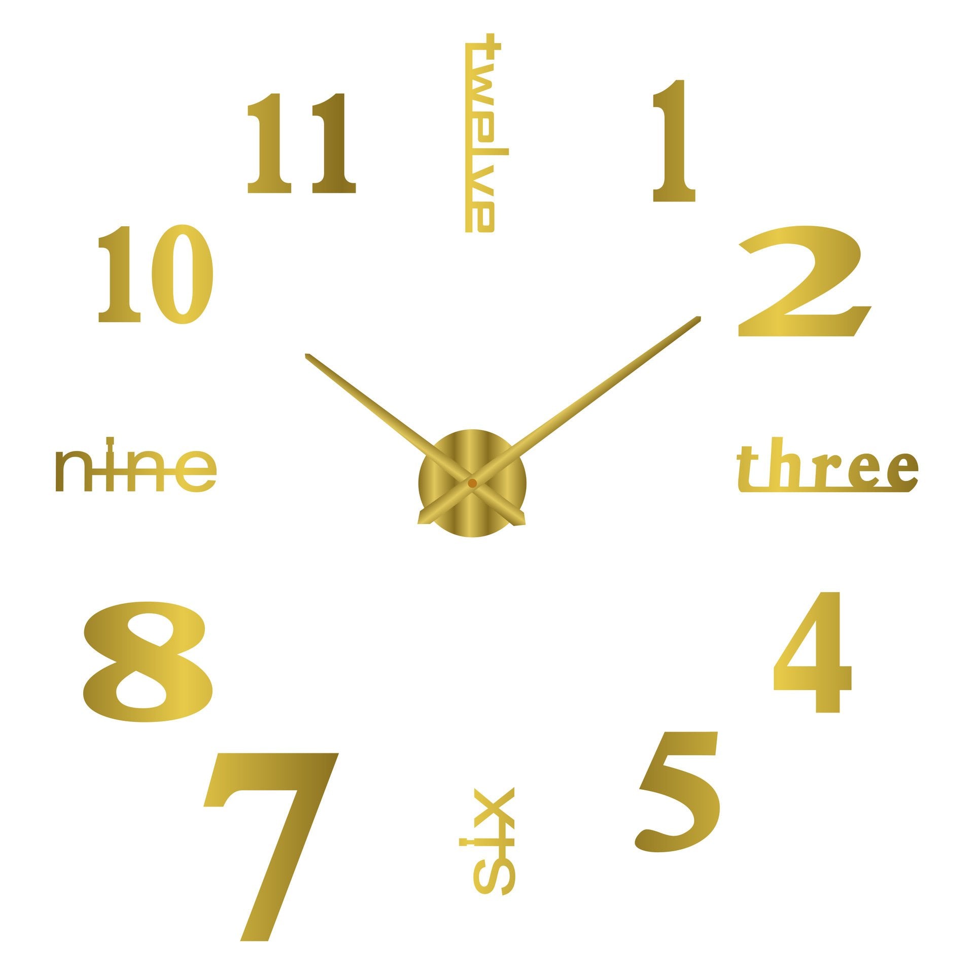 Artistry Time: 3D Wall Decal Decorative Clock ATHLEXES