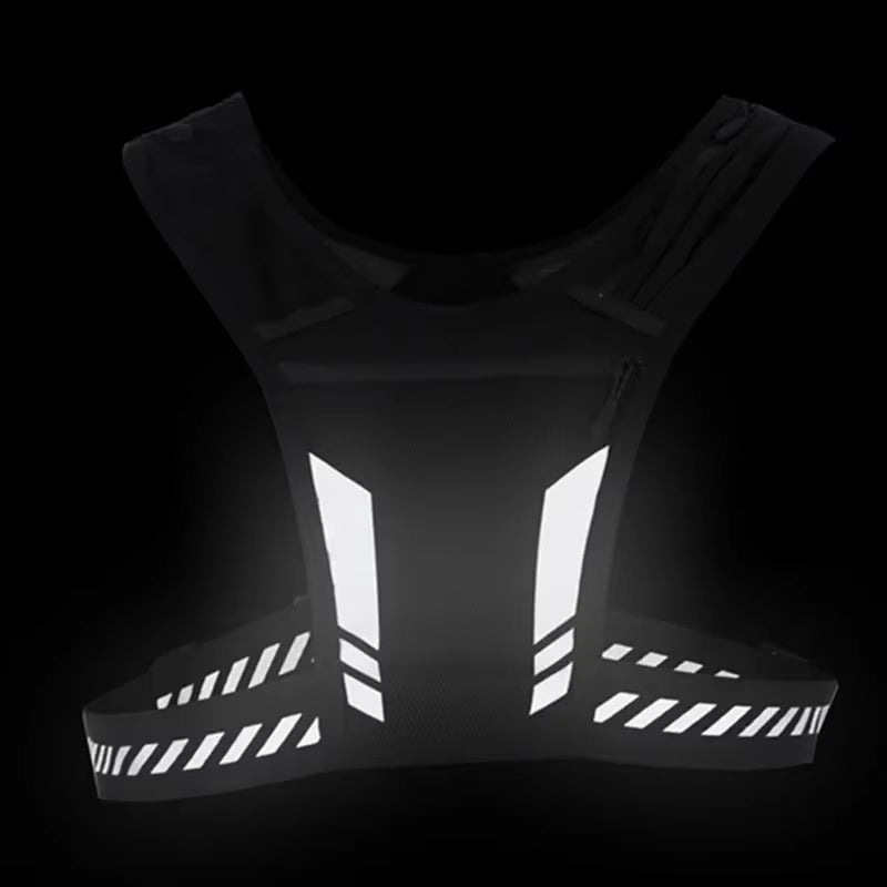 Reflective Running Backpack Universal Lightweight Sports Running Vest Mobile Phone Cards Bag for Jogging Fitness Men and Women ATHLEXES