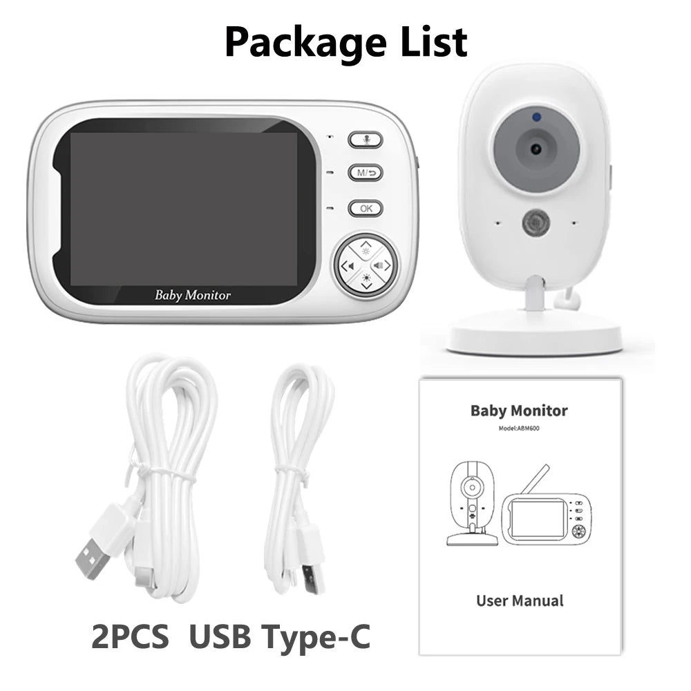 New 3.5 Inch Wireless Video Baby Monitor Night Vision Temperature Monitoring 2 Way Audio Talk Baby Nanny Security Camera ATHLEXES