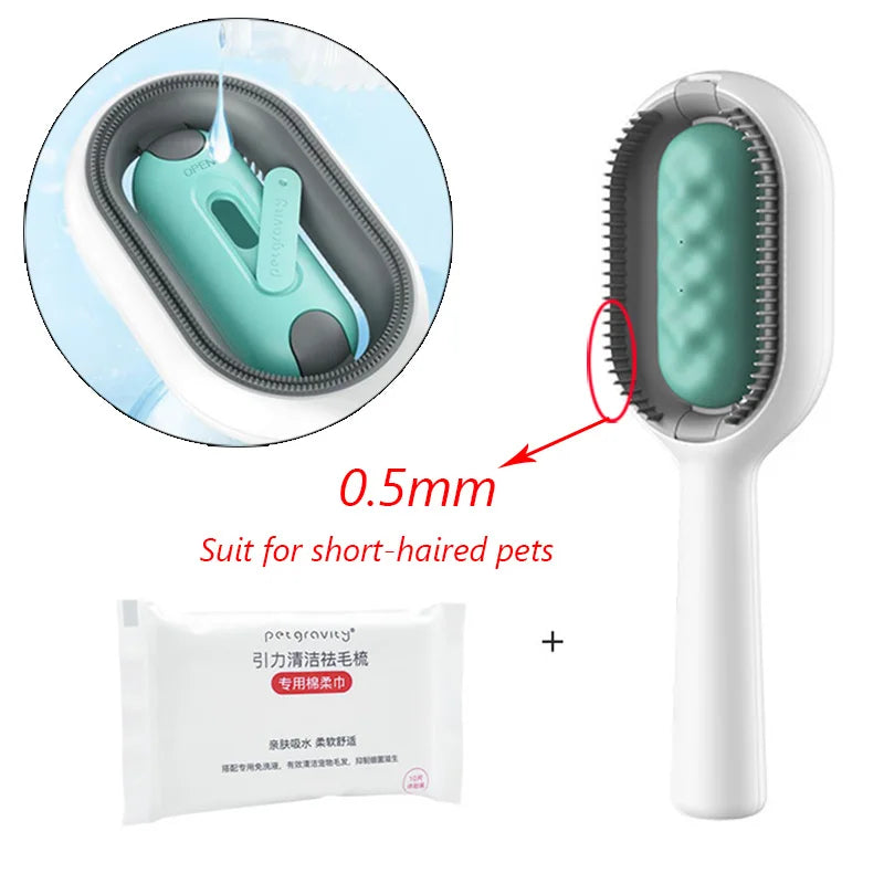 Double Sided Hair Removal Brushes for Cat Dog Pet Grooming Comb with Wipes Kitten Brush Gato Accesorios Artículos Para Mascotas ATHLEXES