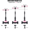 Kids Three Wheel Kick Scooter, LED Flashing Wheels, Height Adjustable, 3-In-1 Lightweight Children'S Scooter for Aged 2-8 ATHLEXES