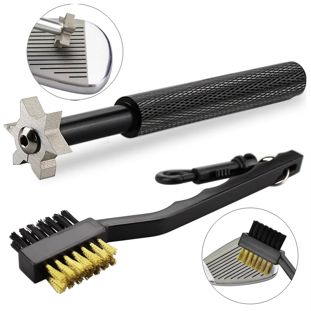 2Pcs/Set Golf Club Brush Golf Club Sharpener Grooving Tool Golf Putter Wedge Ball Groove Cleaner Kit Cleaning Tool Accessories ATHLEXES