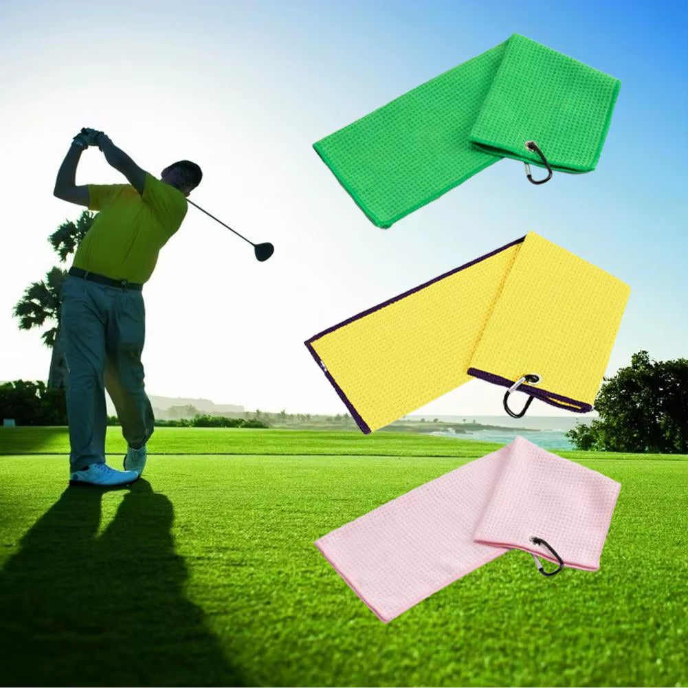 Golf Club Towel Anti-Pilling Quickly Drying Accessory Waffle Pattern Golf Towel for Golf Training ATHLEXES