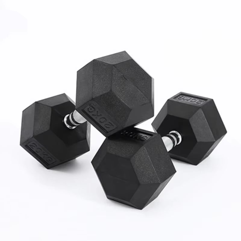 Hexagonal Fixed Dumbbells Men'S Fitness Equipment Home Ladies Rubber Dumbbells ATHLEXES