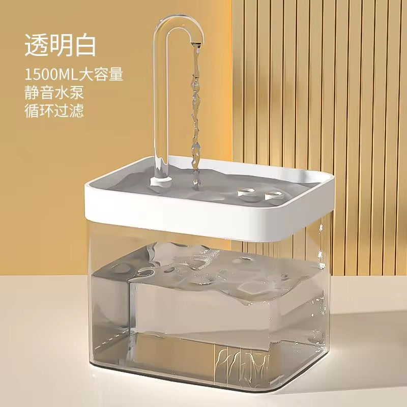 Ultra-Quiet Cat Water Fountain Filter Smart Automatic Pet Dog Water Dispenser&Burnout Prevention Pump1.5L Recirculate Filtrin ATHLEXES