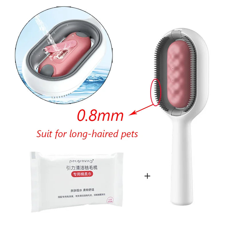 Double Sided Hair Removal Brushes for Cat Dog Pet Grooming Comb with Wipes Kitten Brush Gato Accesorios Artículos Para Mascotas ATHLEXES