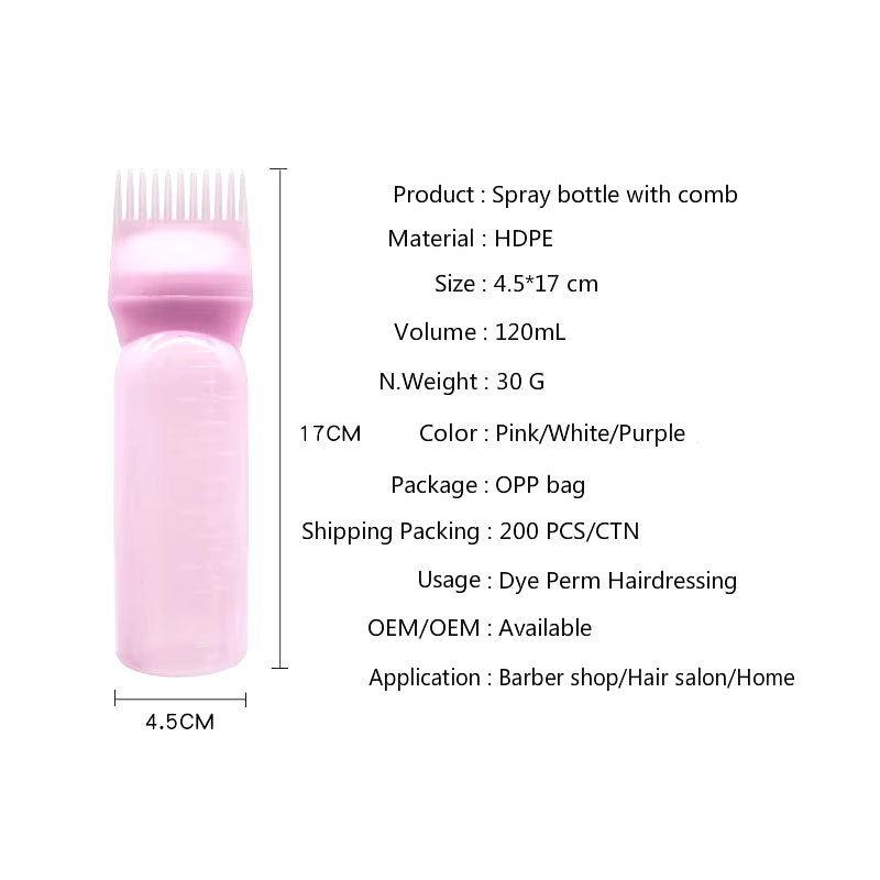3 Color Salon Hair Oil Applicator Bottle Professional Hairdressing Dyeing Comb Bottles Barbershop Hairdresser Coloring Supplies ATHLEXES