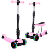 Kids Three Wheel Kick Scooter, LED Flashing Wheels, Height Adjustable, 3-In-1 Lightweight Children'S Scooter for Aged 2-8 ATHLEXES