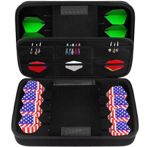Dart Case for 16 Steel Tip and Soft Tip Darts, Dart Carrying Storage Holder Fits for Dart Tips, Shafts and Flights ATHLEXES