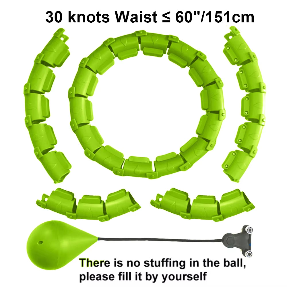 Weighted Adjustable Smart Hula Circle Sport Hoops Weight Loss Exercise Detachable Knots ATHLEXES