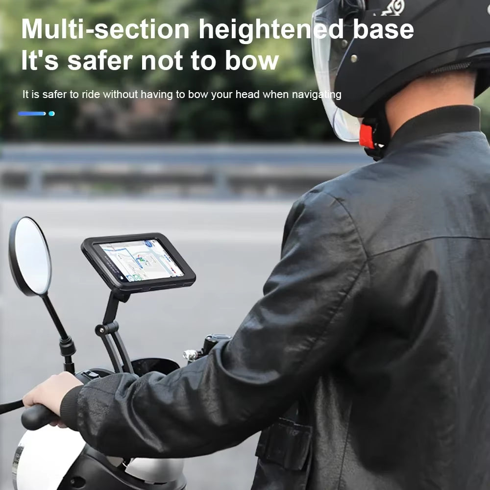 Waterproof Motorcycle Bike Mobile Phone Holder Magnetic Universal Bicycle GPS 360° Swivel Adjustable Motorcycle Cellphone Holde ATHLEXES