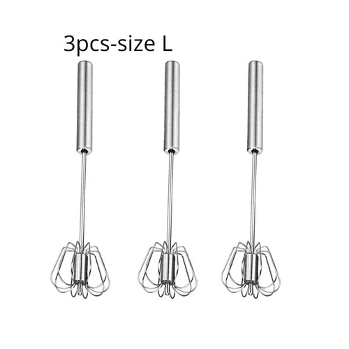 Semi Automatic Mixer Whisk Egg Beater Stainless Steel Manual Hand Mixer Self-Turning Cream Utensils Kitchen Mixer Egg Tools ATHLEXES