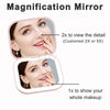 Compact Mini Gift Vanity Folding Cosmetic Mirror with Lights Portable Hand Held Small Pocket Travel Makeup Mirror 2X Magnifying ATHLEXES