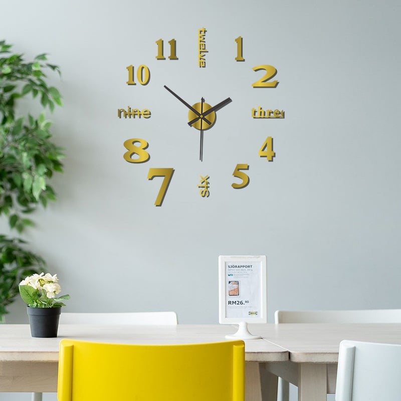 Artistry Time: 3D Wall Decal Decorative Clock ATHLEXES