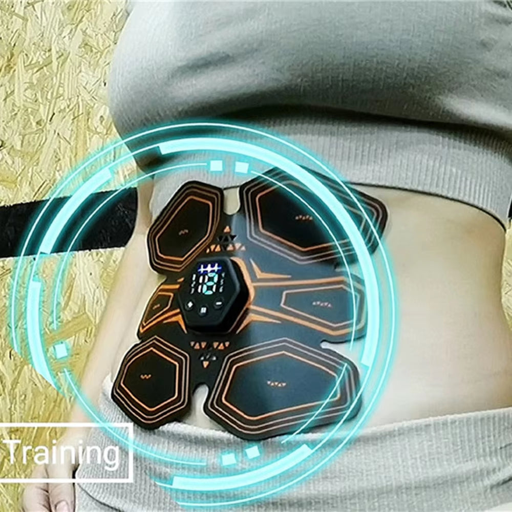Abdominal Muscle Stimulator Trainer USB Connect Hip EMS Abs Fitness Electrostimulator Toner Exercise LED 6M 19 Level ATHLEXES
