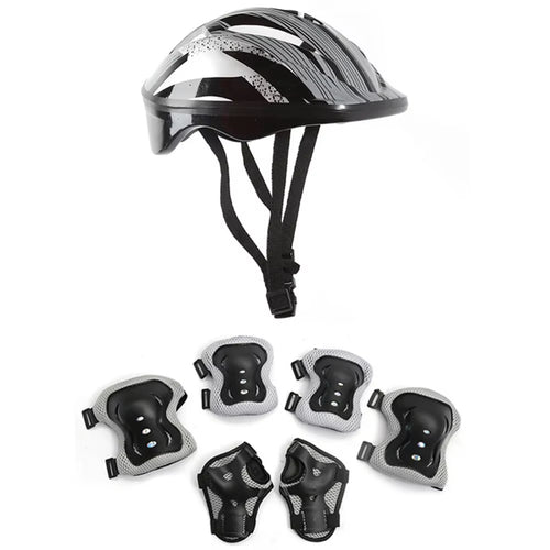 7Pcs Helmet Knee Elbow Protective Gear Set Adjustable Kids Bicycle Sport Protective Gear Set 48-55Cm for Boys Girls 5-12 Years ATHLEXES