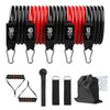 Fitness Resistance Bands Set Yoga 5 Tube Workout Bands Home Exercise Bands with Door Anchor Handles Ankle Straps Gym Equipment ATHLEXES