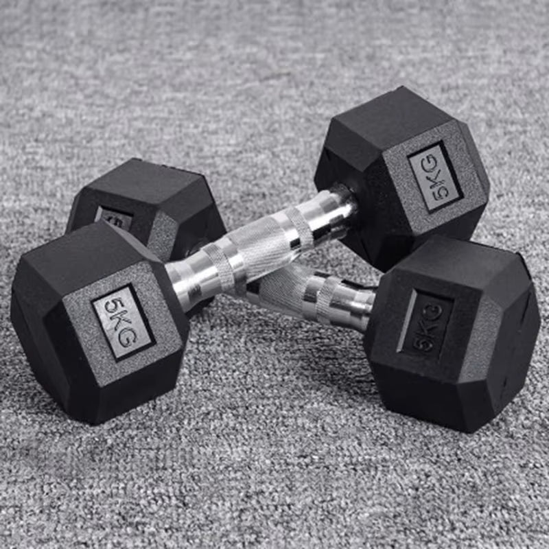 Hexagonal Fixed Dumbbells Men'S Fitness Equipment Home Ladies Rubber Dumbbells ATHLEXES
