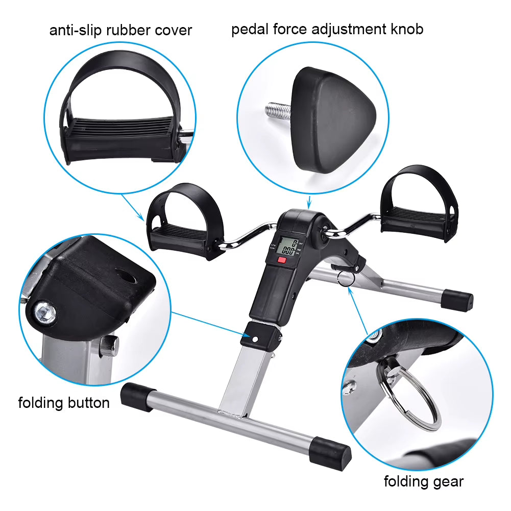 Bike Exercise Bike Trainer Exercise Bike Gym Exercise Indoor Folding Bike Trainer Pedal Fitness Exerciser Leg Workout ATHLEXES
