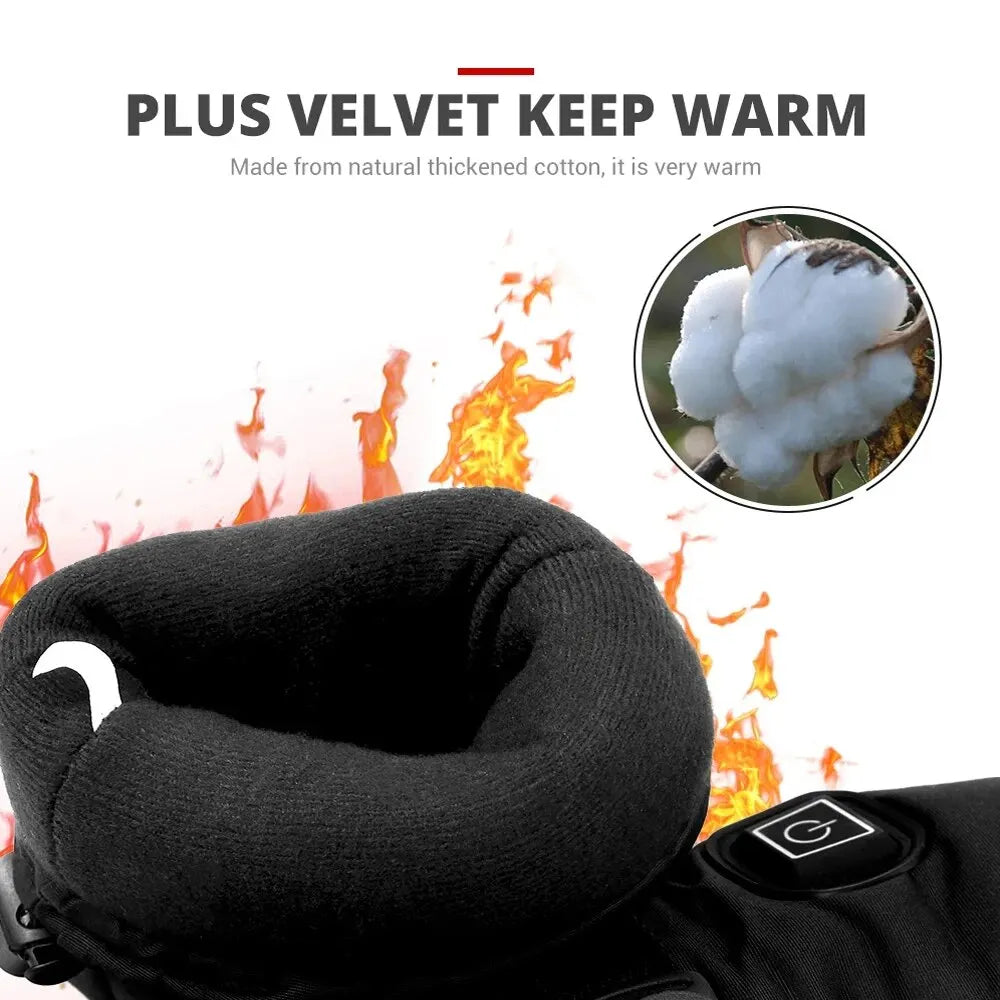 Electric Heating Gloves Waterproof Skiing Gloves Winter Motorcycle Riding Outdoor Gloves 3 Levels Heated Gloves ATHLEXES