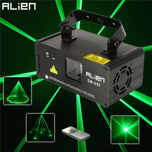 Remote 50Mw Green Laser Projector Professional Stage Lighting Effect DMX 512 Scanner DJ Disco Party Show Lights ATHLEXES