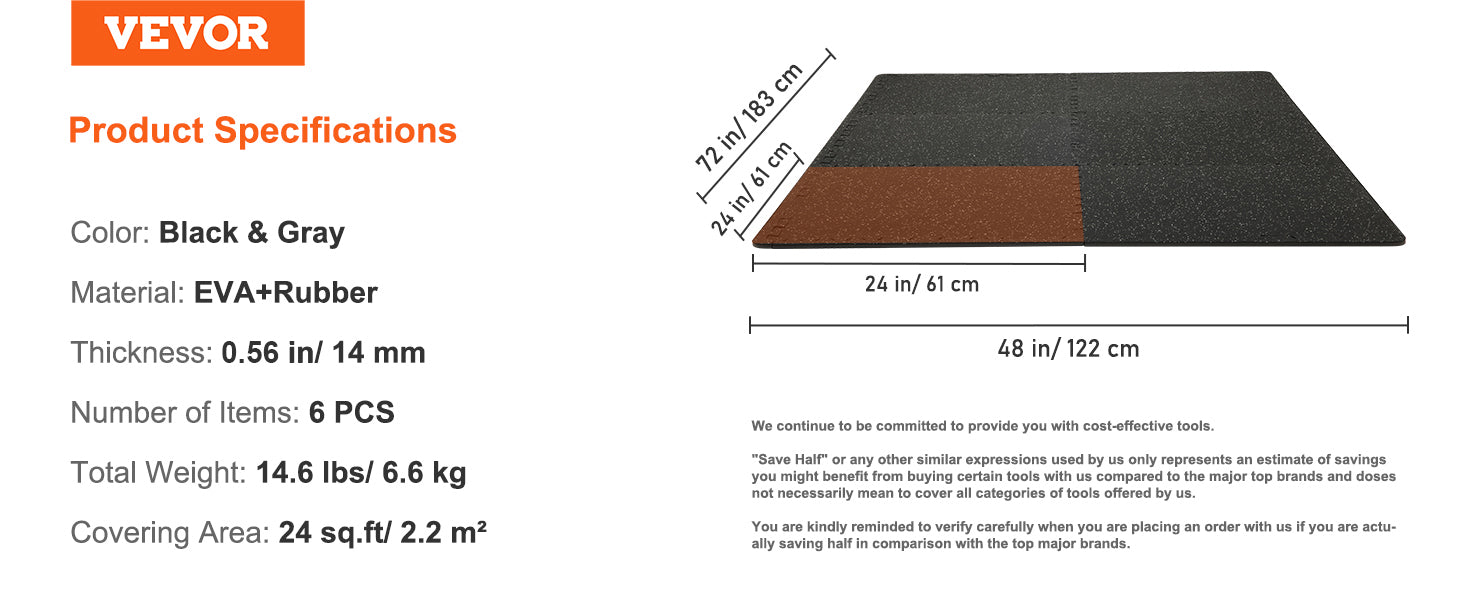 VEVOR Premium Interlocking Gym Floor Mats ATHLEXES